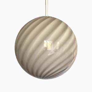 Lampe à Suspension Sphere en Verre de Murano Beige et Blanc par Simoeng