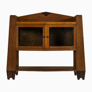 Amsterdamse School Cabinet in Oak and Macassar, Netherlands, 1930s