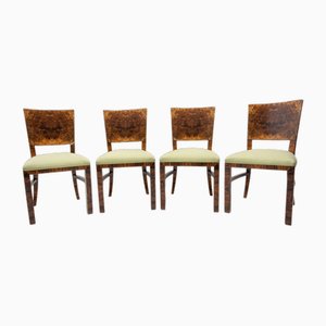 Art Deco Dining Chairs, Former Czechoslovakia, 1930s, Set of 4