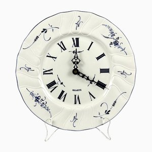 Vintage Vieux Luxembourg Wall Clock in Porcelain from Villeroy & Boch