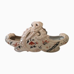 Handpainted Ceramic Vase or Planter by Emile Galle, France, 1890s