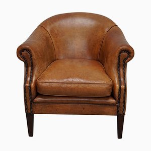 Fauteuil Club Vintage en Cuir Cognac, Pays-Bas