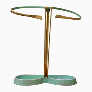 Mid-Century Modern Brass Umbrella Stand attributed to Artes, H. & H. Seefried, Steppach, 1950s