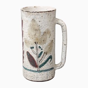 French Decorative Ceramic Jug by Gustave Reynaud for Le Mûrier Studio, 1960s