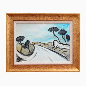 Auguste Chabaud, Winter Scene in Provence, 1910, Oil Painting, Framed