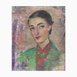 Lilian E. Whitteker, Autoportrait de l'artiste, 1952, Peinture à l'huile, Encadré