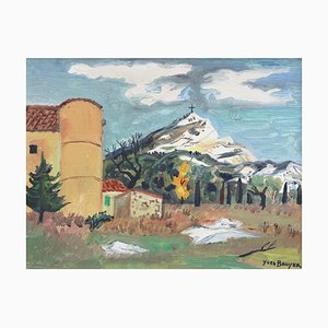 Yves Brayer, Mont Sainte-Victoire, 1960er, Öl auf Leinwand, Gerahmt