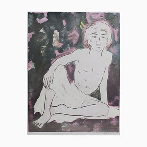Arie Smit, niño balinés, litografía original, años 80, enmarcado