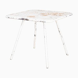 Table d'Extérieur Carrée Blanche par Rene Malaval, 1950s
