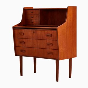 Scrivania in teak con cassetti, anni '60