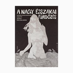 Hungarian The Big Night Bathe Film Movie Poster by Zoltan Kalmanchey, 1981
