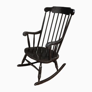 Rocking Chair with Bars in Western Black Color, 1960s