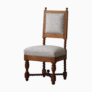 English Baroque Style Chair with Twisted Legs in Oak, 1920s