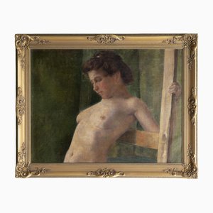 Nudo nello studio del pittore, olio su tela, anni '10