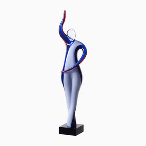 Figura femenina modernista de vidrio, años 70