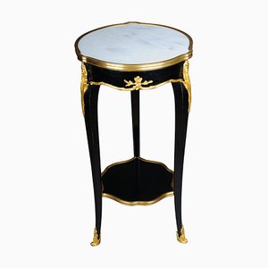 20th Century French Salon Side Table in Black attributed toF. Linke