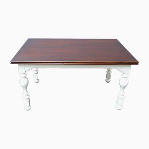 Extendable Warring Dining Table in White + Dark Walnut, 1960s