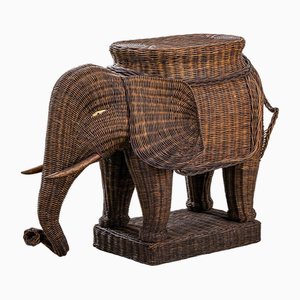 Table Basse Elephant en Rotin Marron par Southern Nurseries, 1970s