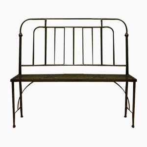 Vintage Metal Bedstead Garden Bench