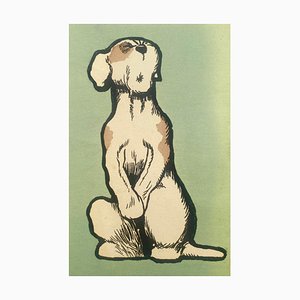 Benjamin Rabier, Dog Azor, 1907, Lithograph, Framed