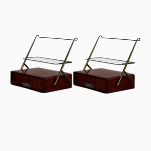 Italian Floating Bedside Tables in Rosewood by Silvio Cavatora, 1950s, Set of 2