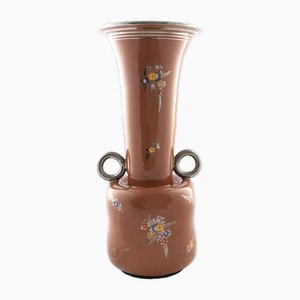 Vaso Deruta Anfora vintage in terracotta dipinta a mano, Italia, anni '40