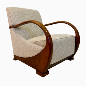 French Armchair with Curved Arms, 1930s