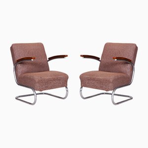 Bauhaus Lounge Chairs from Mücke Melder, Former Czechoslovakia, 1930s, Set of 2