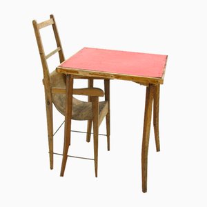Sedia da bambino con tavolo, anni '60, set di 2