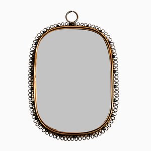 Wall Mirror with Loop Frame in Brass by Josef Frank for Svenskt Tenn, 1970s