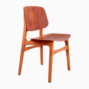 Model 155 Shell Chair in Oak and Teak by Børge Mogensen for Søborg, 1950s