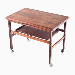 Rosewood Flip-Top Tea Trolley attributed to Grete Jalk for Poul Jeppesens Furniture Factory, 1960s