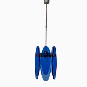 Blue Glass Pendant from Veca, Italy, 1970s
