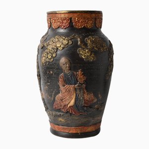 Große japanische Keramikvase, 1890er