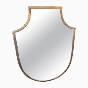 Mid-Century Modern Brass Shield Wall Mirror in the style of Gio Ponti, Italy, 1950s