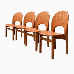 Chaises Mid-Century en Pin par Niels Koefoed pour Glostrup, Danemark, 1960s, Set de 4