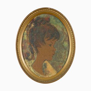 Desconocido, Retrato oval, óleo sobre lienzo, Mediados del siglo XX