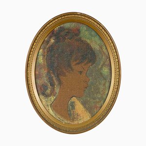 Unknown, Oval Portrait, Oil on Canvas, Mid-20th Century