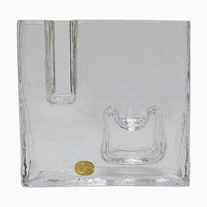 Op Art Ice Glass Vase attributed to Claus Josef Riedel, Austria, 1970s