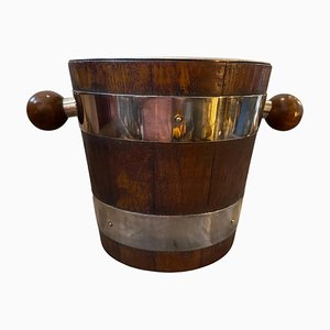 Swedish Art Deco Oak and Silver Plate Wine Cooler from Gab Nsalp, 1930s