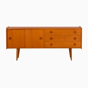 Low Vintage Scandinavian Sideboard with 3 Drawers and Sliding Doors, Norway, 1960s