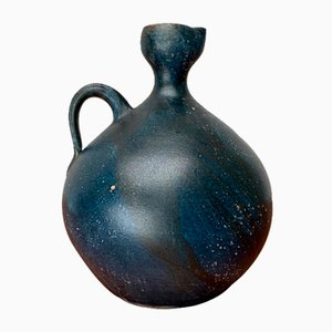 Vintage German Brutalist Studio Pottery Carafe Vase by Gerhard Liebenthron, 1980