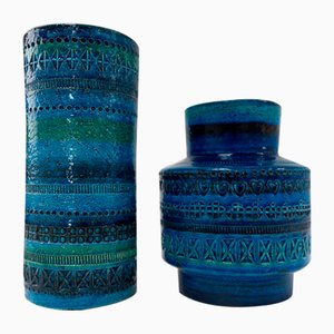 Vintage Italian Ceramic Vases by Aldo Londi for Bitossi 1960s, Set of 2
