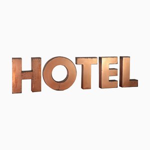 Large Vintage Italian Hotel Letters in Copper, 1960s, Set of 5
