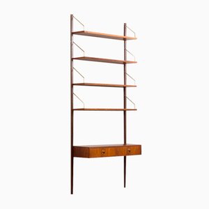 Mid-Century Floating Desk Wall Unit in Rosewood by Hansen and Guldborg, Denmark, 1960s