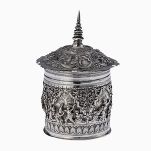 Boîte à Bétel en Argent Birman, Rangoon, 1900s