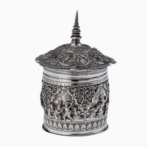 Burmesische Betel Box aus Silber, Rangoon, 1900er