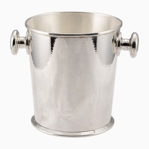 German Silver Plated Wine Cooler with Hammered Effect, 1950s