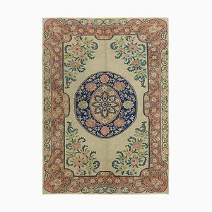 Tapis Vintage Fait Main en Laine Surteinté