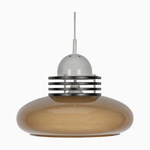 Space Age Brown and White Pendant Lamp, 1970s